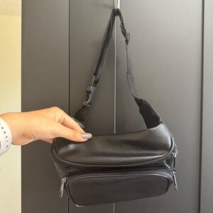 3/$30 Black Leather Fanny Pack